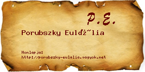 Porubszky Eulália névjegykártya